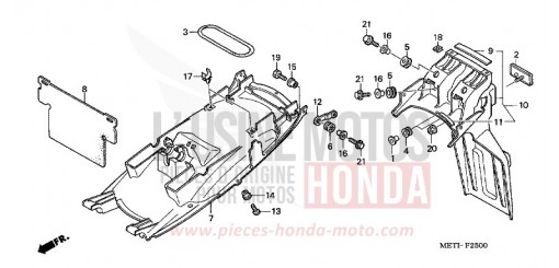 GARDE-BOUE ARRIERE CBF500A6 de 2006